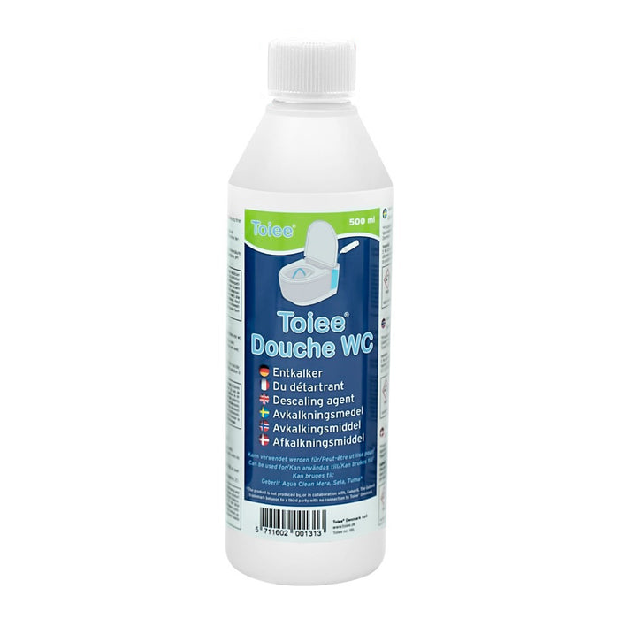 Toiee Douche WC Afkalkningsmiddel - 500 ml (rækker til 4 behandlinger). Til Geberit Douche WC Mera, Sela og Tuma mv.